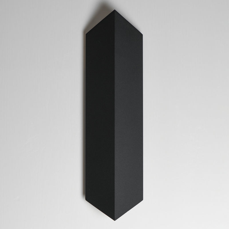 ET2 Fractal 24in 2-Light Outdoor Wall Sconce | Modern Matte Black and Glass | Entryway & Patio Wall Light | 6.5 x 3.25 x 23.5 in | Model E41564-BK