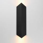 ET2 Fractal 24in 2-Light Outdoor Wall Sconce | Modern Matte Black and Glass | Entryway & Patio Wall Light | 6.5 x 3.25 x 23.5 in | Model E41564-BK