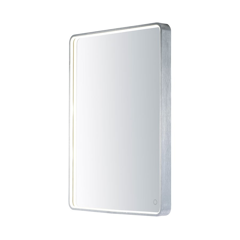 ET2 Lighting LED Rectangular Mirror, Brushed Aluminum