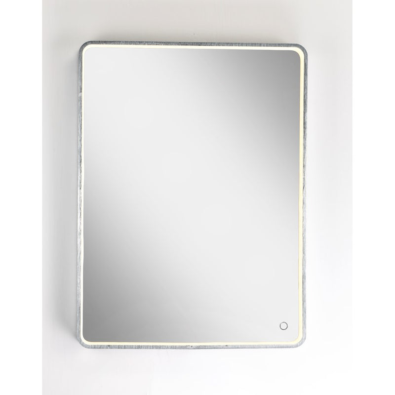 ET2 Lighting LED Rectangular Mirror, Brushed Aluminum