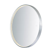 ET2 Lighting LED Round Mirror, Brushed Aluminum
