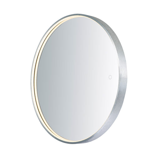 ET2 Lighting LED Round Mirror, Brushed Aluminum