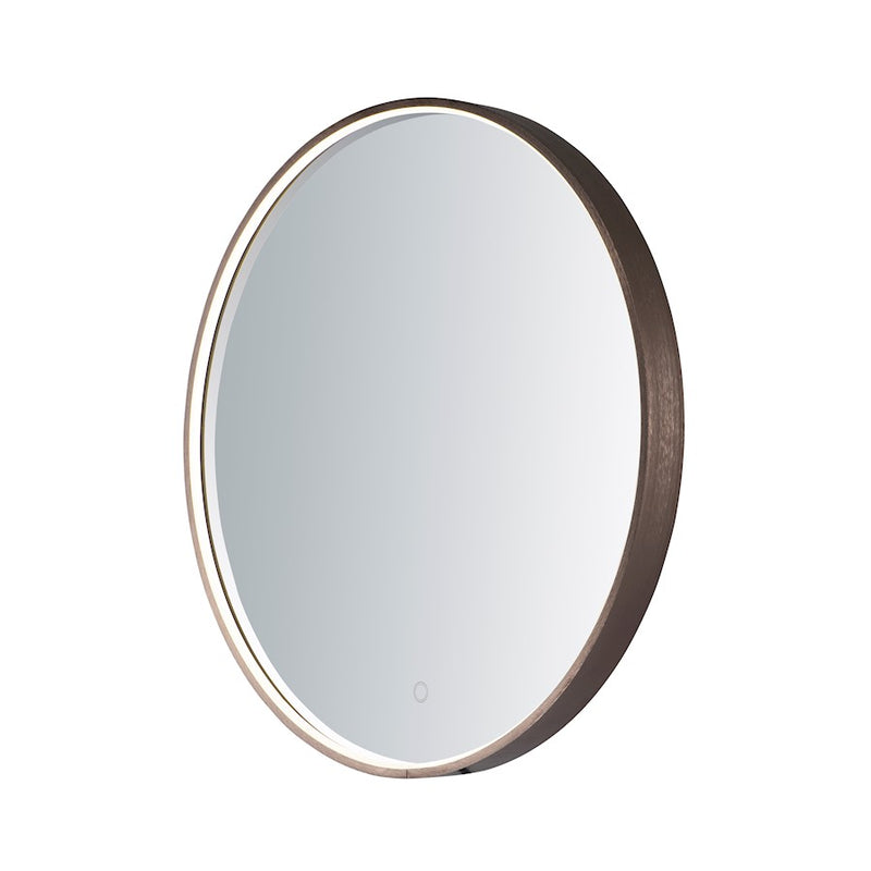 ET2 Lighting LED Round Mirror, Anodized Bronze
