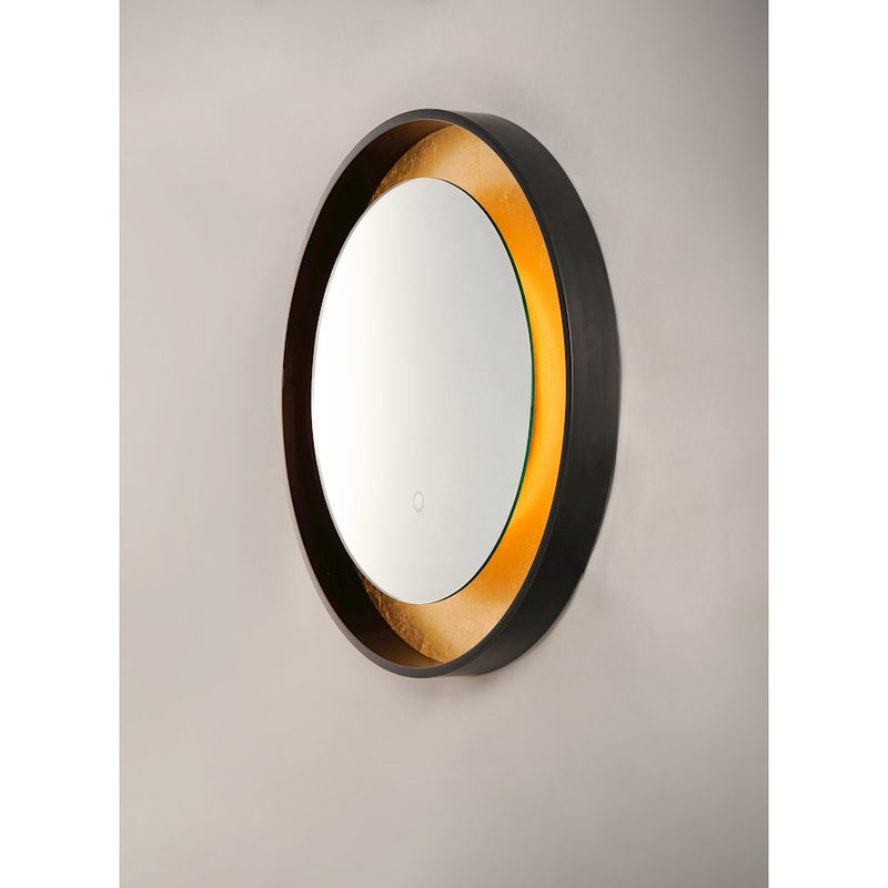 ET2 Lighting Floating LED Mirror Round 23.5" in Gold Leaf/Black