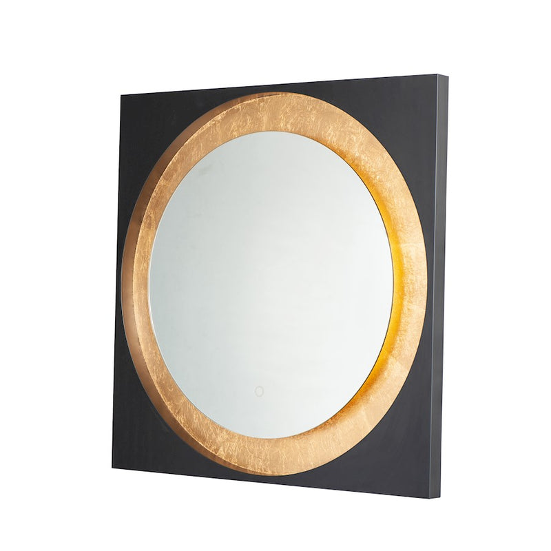 ET2 Lighting Floating LED Mirror Square 31.5" in Gold Leaf/Black