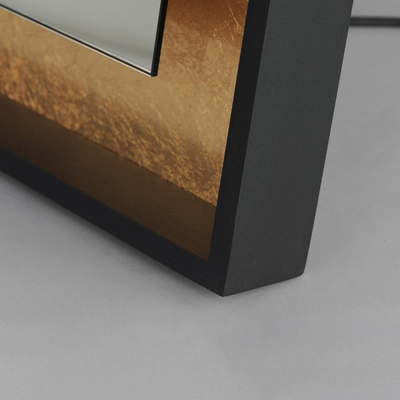 ET2 Lighting Floating 1Lt 30"x67" LED Standing Mirror, Gold/Black