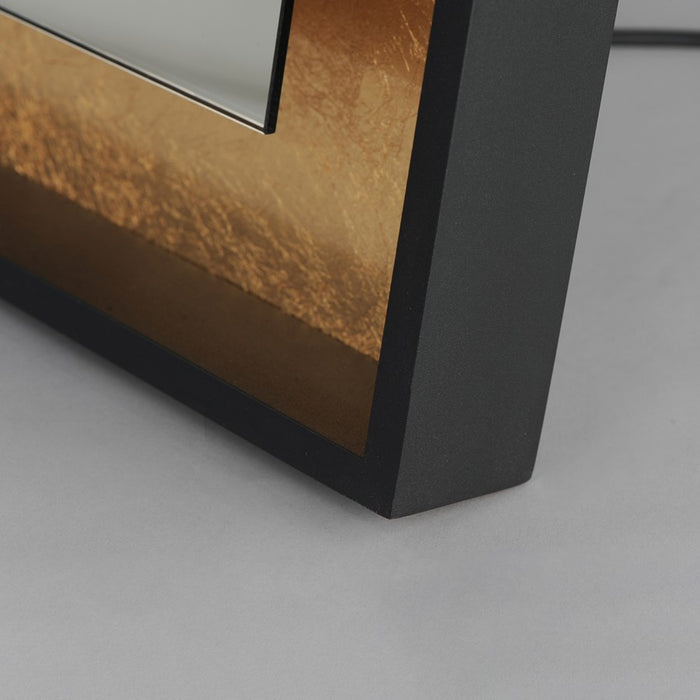 ET2 Lighting Floating 1Lt 30"x67" LED Standing Mirror, Gold/Black