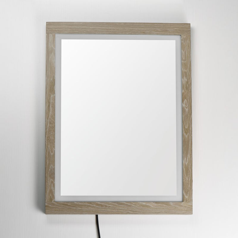 ET2 Lighting Sawyer 1 Light 24"x32" Oak Framed LED Mirror, Oak