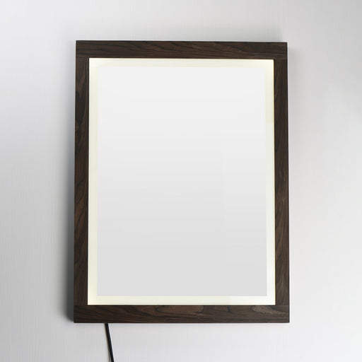 ET2 Lighting Sawyer 1 Light 24"x32" Walnut Framed LED Mirror, Walnut