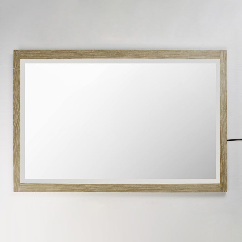 ET2 Lighting Sawyer 1 Light 48"x32" Oak Framed LED Mirror, Oak