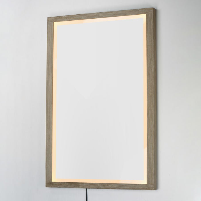 ET2 Lighting Sawyer 1 Light 48"x32" Oak Framed LED Mirror, Oak