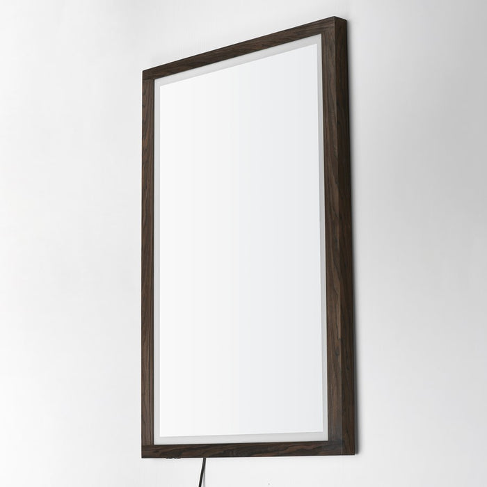 ET2 Lighting Sawyer 1 Light 48"x32" Walnut Framed LED Mirror, Walnut