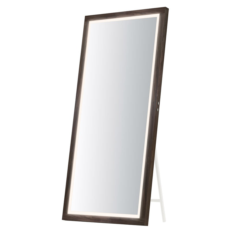 ET2 Lighting Sawyer 1 Light 68"x32" Walnut Framed LED Mirror, Walnut
