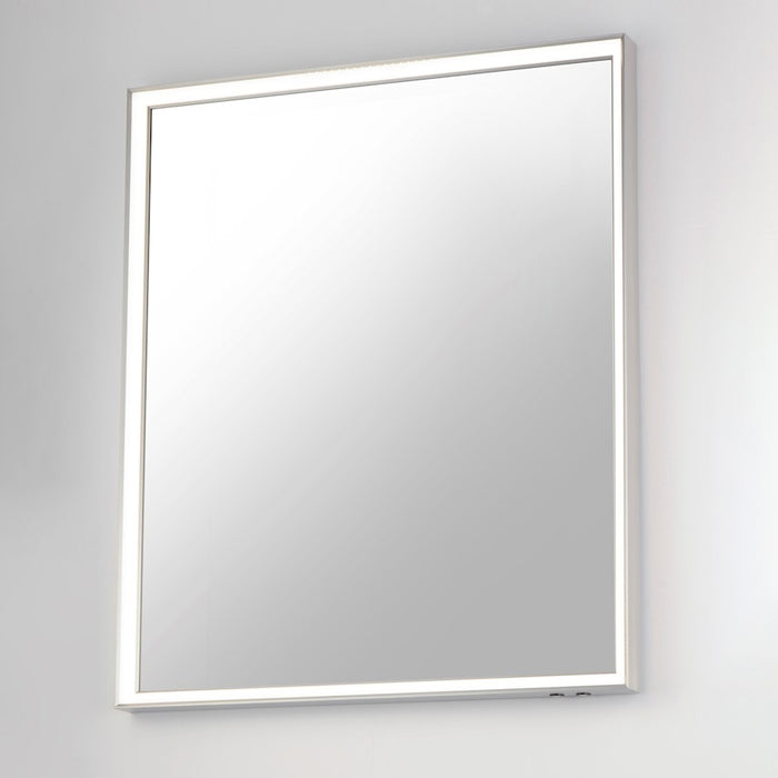 ET2 Lighting Bevel 1 Light 30''x36'' LED Mirror, Satin Nickel