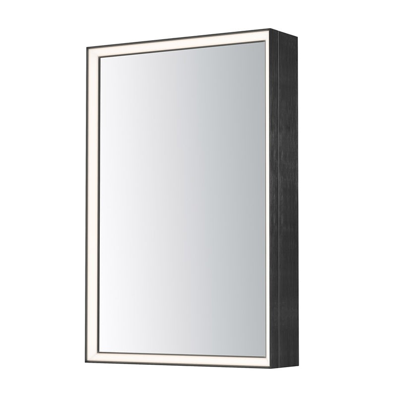 ET2 Lighting Bevel 24"x36" Medicine Cabinet LED Mirror-3000K, Black