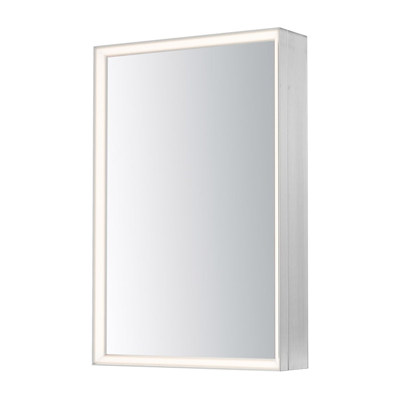 ET2 Lighting Bevel 24"x36" Medicine Cabinet LED Mirror-3000K, Nickel