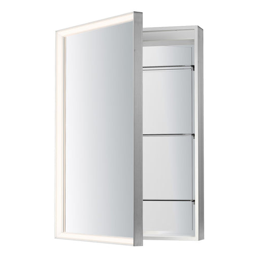 ET2 Lighting Bevel 24"x36" Medicine Cabinet LED Mirror-3000K, Nickel