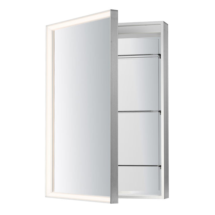 ET2 Lighting Bevel 24"x36" Medicine Cabinet LED Mirror-3000K, Nickel