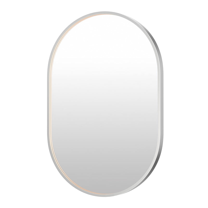 ET2 Lighting Elisse 1 Light LED Oval Mirror, Satin Nickel