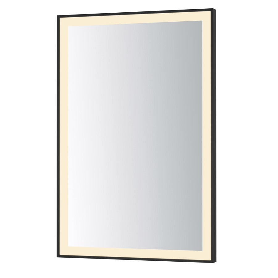 ET2 Lighting Framed 1 Light LED 24" Mirror, Black - E42092-BK