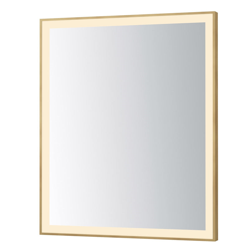 ET2 Lighting Framed 1 Light LED 30" Mirror, Gold