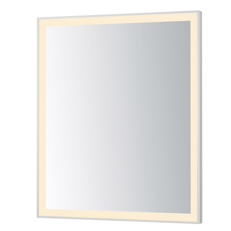 ET2 Lighting Framed 1 Light LED 30" Mirror, Satin Nickel