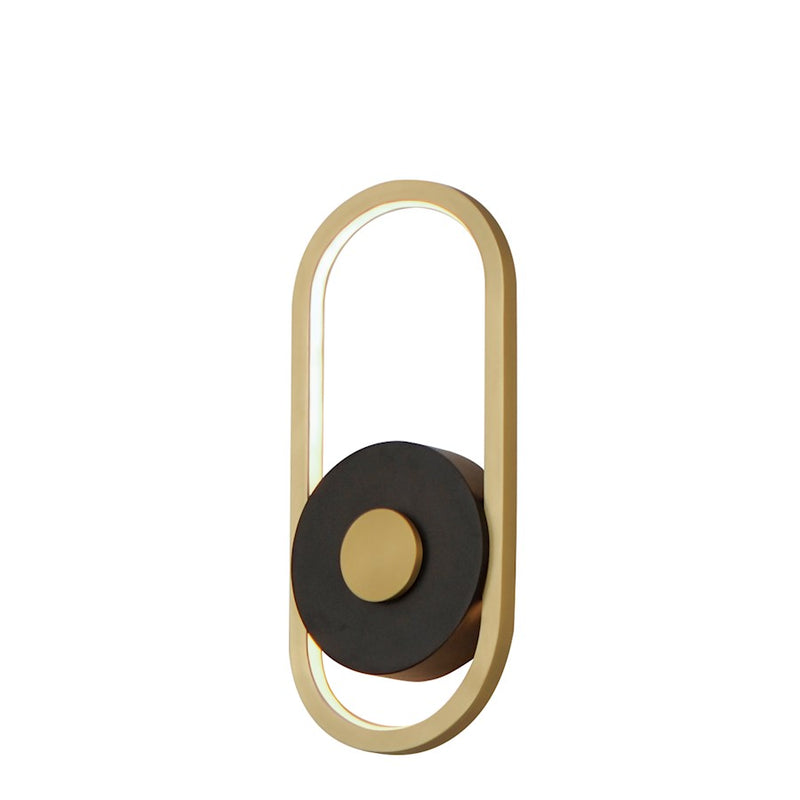 ET2 Lighting Gravity 1 Light Outdoor Wall Mount, Black/Gold