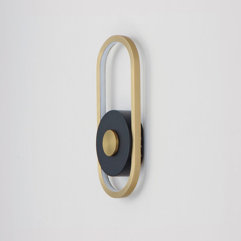 ET2 Lighting Gravity 1 Light Outdoor Wall Mount, Black/Gold