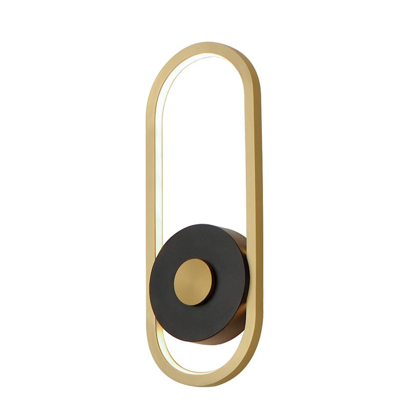 ET2 Lighting Gravity 1 Light Outdoor Wall Mount, Black/Gold