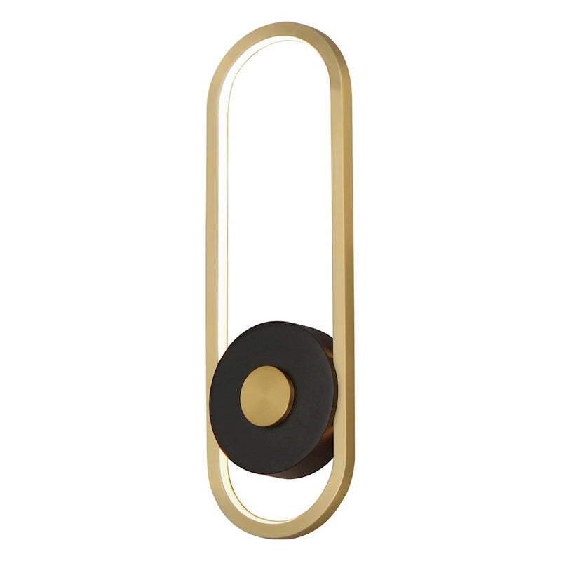 ET2 Lighting Gravity 1 Light Outdoor Wall Mount, Black/Gold