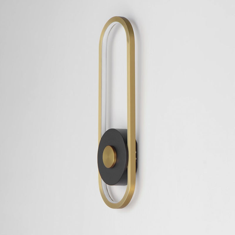 ET2 Lighting Gravity 1 Light Outdoor Wall Mount, Black/Gold