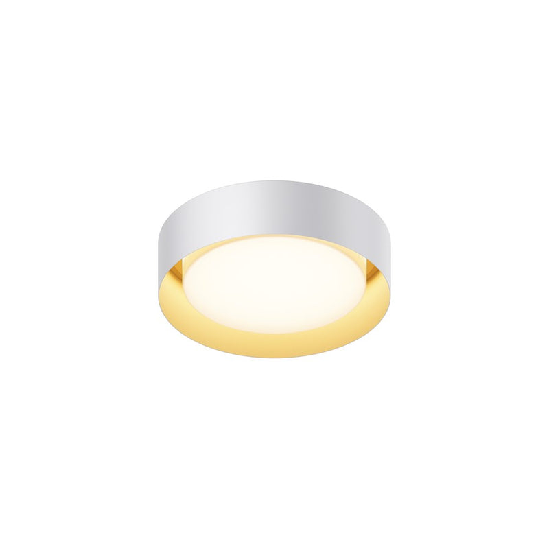 ET2 Lighting Echo 1 Light Flush Mount, White/Gold