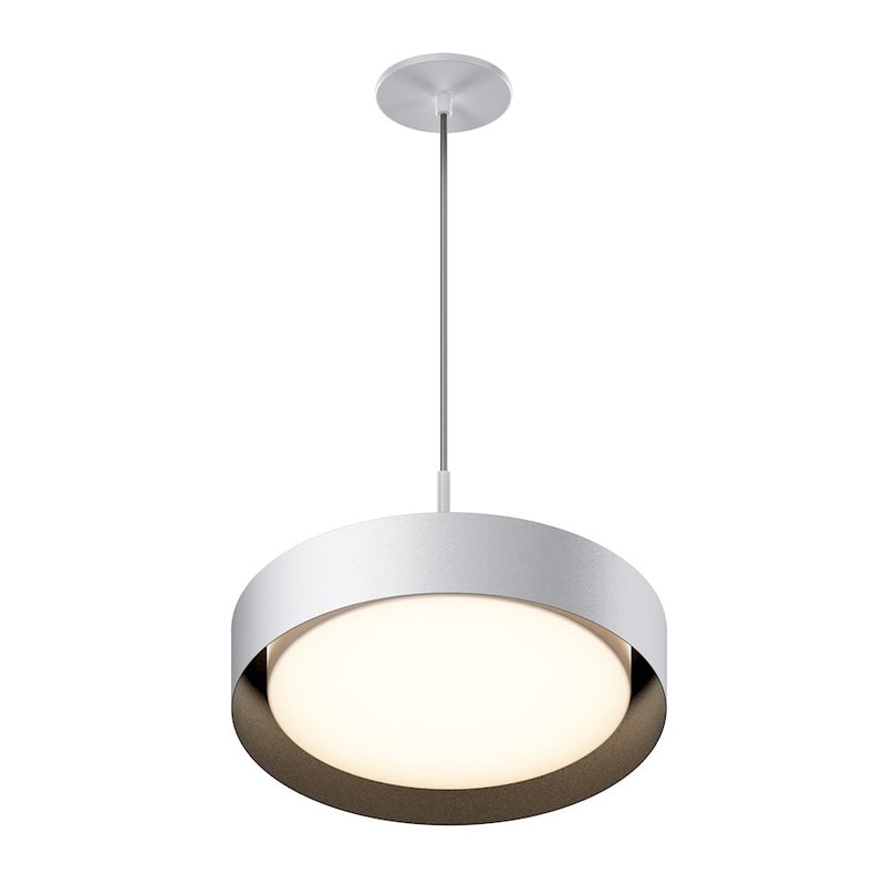 ET2 Lighting Echo 1 Light 16" Pendant, White/Black