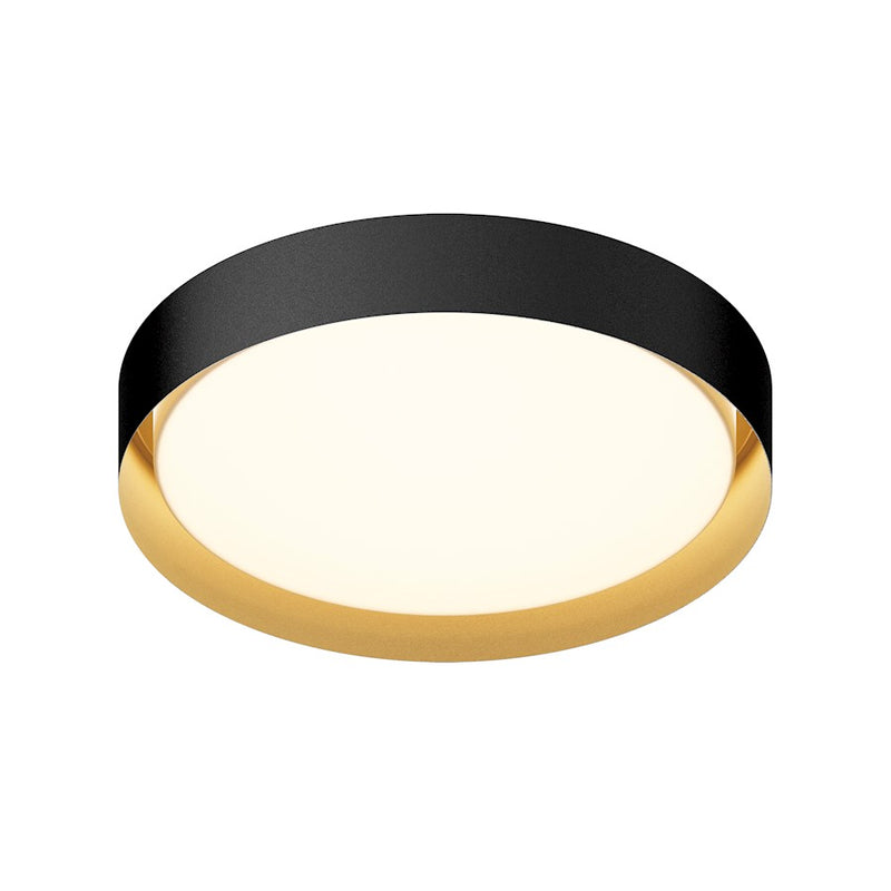 ET2 Lighting Echo 1 Light 24" Flush Mount, Black/Gold