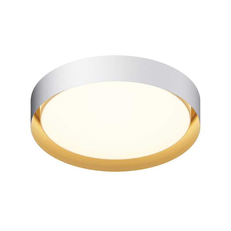 ET2 Lighting Echo 1 Light 24" Flush Mount, White/Gold