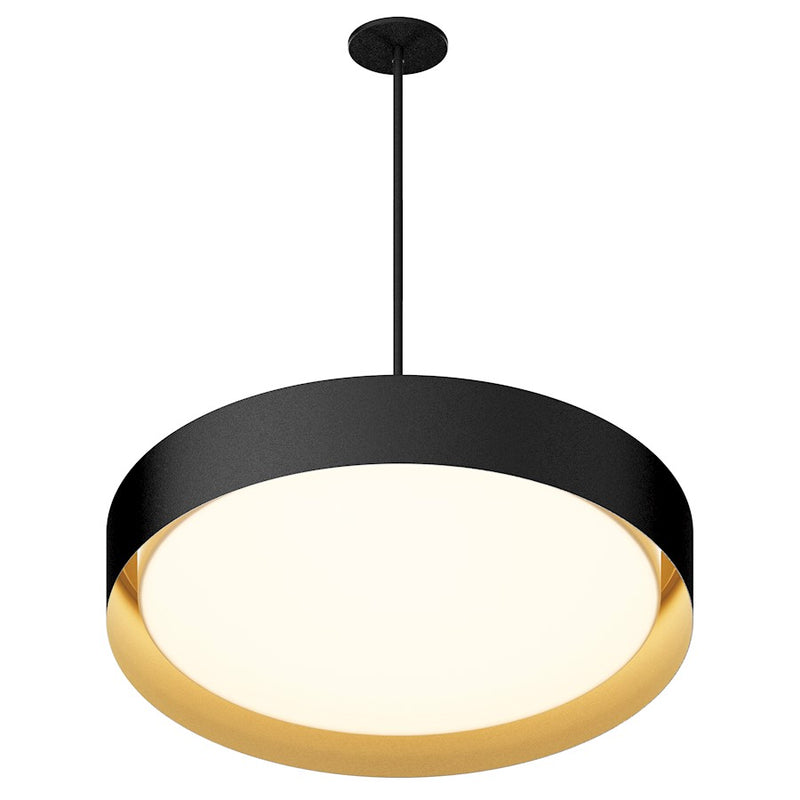 ET2 Lighting Echo 1 Light 24" Pendant, Black/Gold