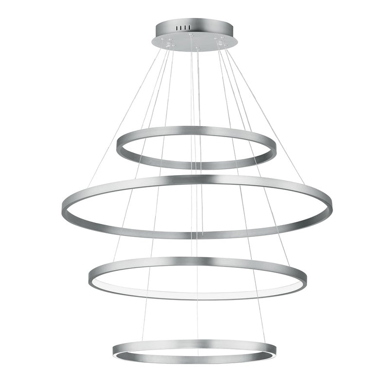 ET2 Lighting Groove 4-Tier Pendant/5CCT Select, Brushed Aluminum