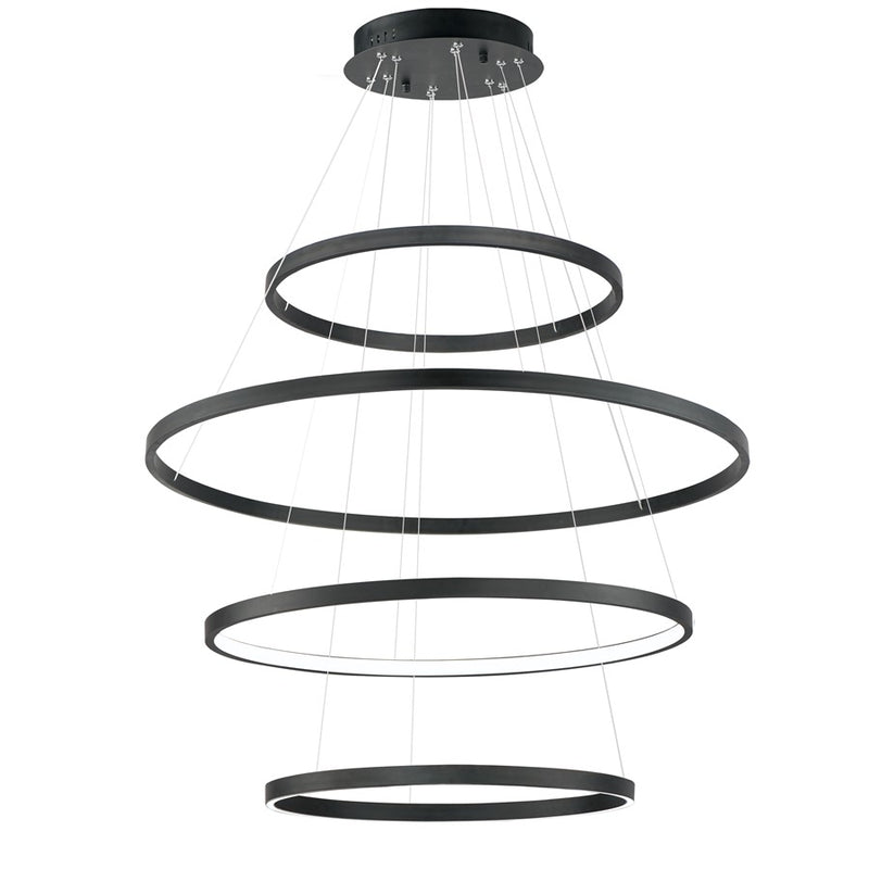 ET2 Lighting Groove 4-Tier Pendant/5CCT Select, Black