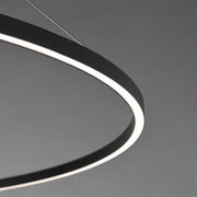 ET2 Groove 60in 1-Light Ring Pendant | Modern Matte Black and White Acrylic | Kitchen Island & Dining Room | 60 x 60 x 1.25 in | Model E52735-BK