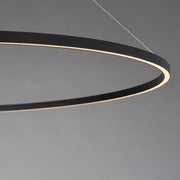ET2 Groove 60in 1-Light Ring Pendant | Modern Matte Black and White Acrylic | Kitchen Island & Dining Room | 60 x 60 x 1.25 in | Model E52735-BK