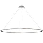 ET2 Groove 72in 1-Light Ring Pendant | Modern Brushed Aluminum and Acrylic | Kitchen Island & Dining Room | 72 x 72 x 1.25 in | Model E52736-AL