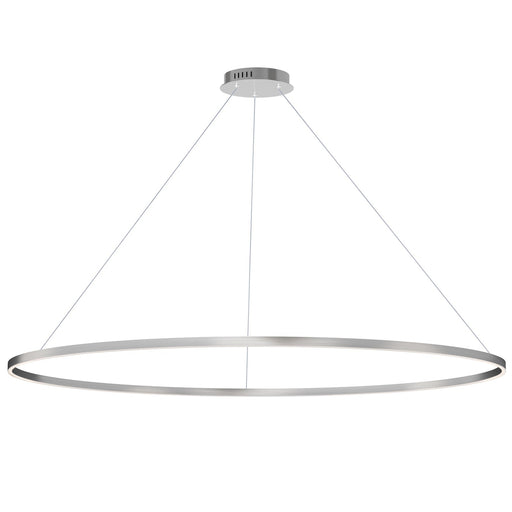 ET2 Groove 72in 1-Light Ring Pendant | Modern Brushed Aluminum and Acrylic | Kitchen Island & Dining Room | 72 x 72 x 1.25 in | Model E52736-AL