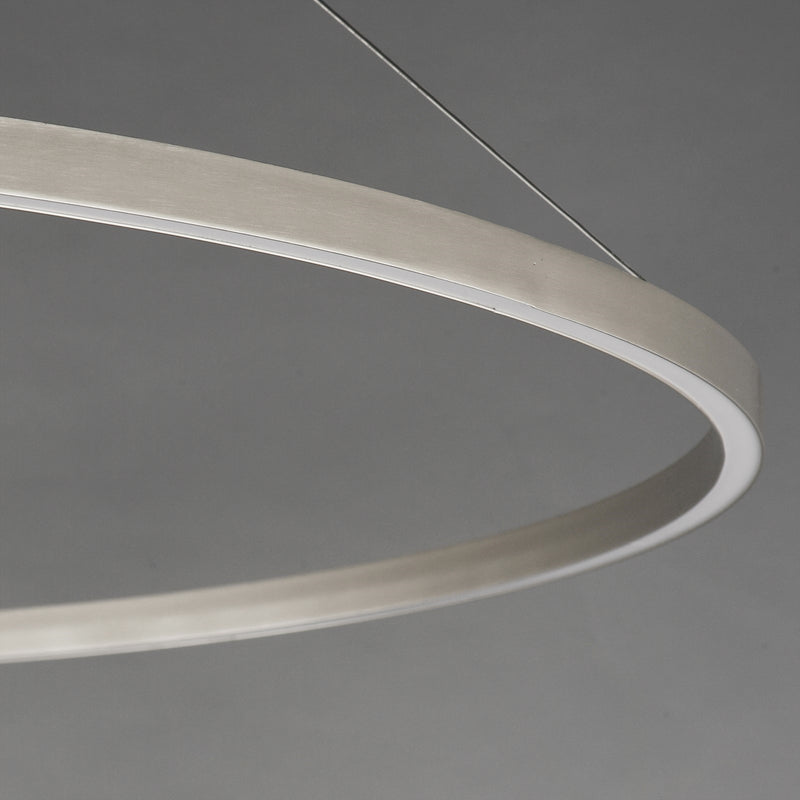 ET2 Groove 72in 1-Light Ring Pendant | Modern Brushed Aluminum and Acrylic | Kitchen Island & Dining Room | 72 x 72 x 1.25 in | Model E52736-AL