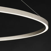 ET2 Groove 72in 1-Light Ring Pendant | Modern Brushed Aluminum and Acrylic | Kitchen Island & Dining Room | 72 x 72 x 1.25 in | Model E52736-AL