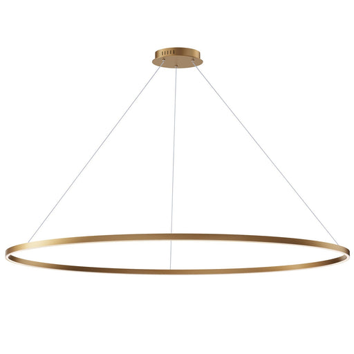 ET2 Groove 72in 1-Light Ring Pendant | Modern Brushed Gold and Acrylic | Kitchen Island & Dining Room | 72 x 72 x 1.25 in | Model E52736-GLD