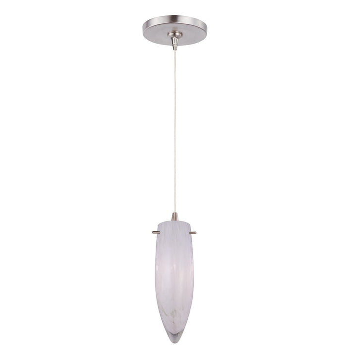 ET2 Lighting WH Cirrus 1Lt RapidJack Pendant/Canopy, NK/WH Cirrus - E94442-113SN