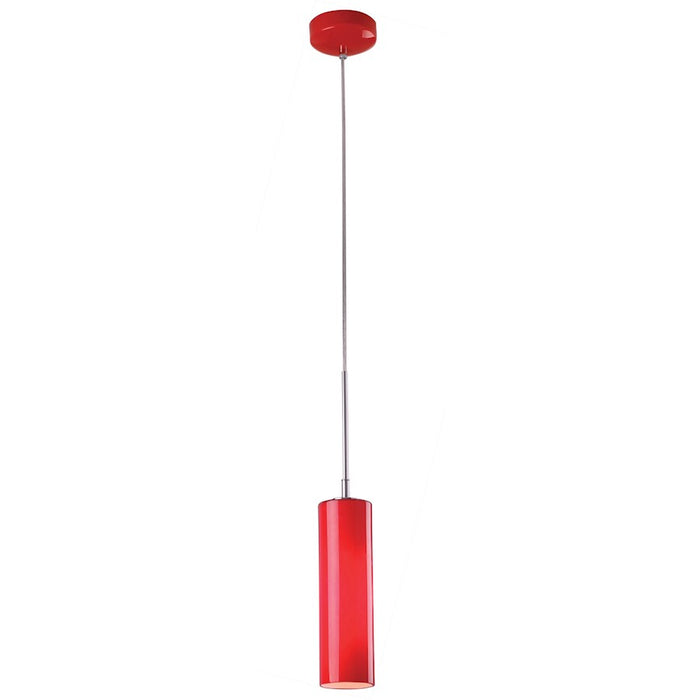 ET2 Lighting Rondelle 1 Light Pendant, Chrome/Red - EDJ31111