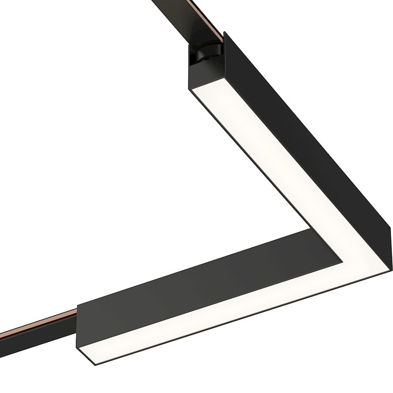 ET2 Lighting Continuum Track Light 1 Light Corner 90, Black