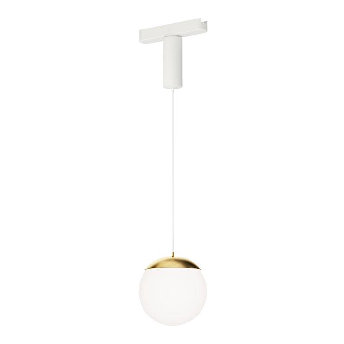 ET2 Lighting Continuum Track 1Lt Snowball Pendant, White/Brass - ETL31013-WTNAB