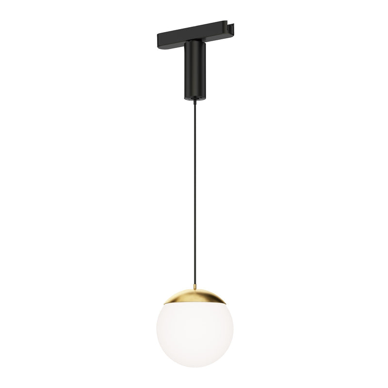 ET2 Lighting Continuum Track 1Lt Snowball Pendant, White/Brass